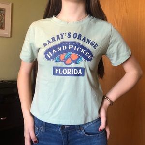 Cute mint-green cotton t-shirt